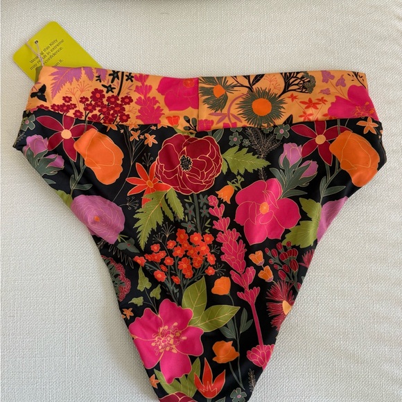 NWT Kitty and Vibe High-Waist Floral Bikini Bottoms, L2 - Picture 3 of 3